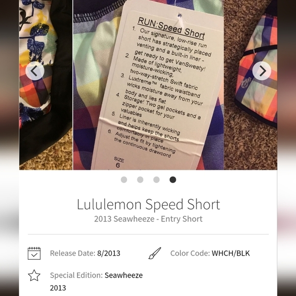 Lululemon Seawheeze 2013 Entry Speed Short - Plaid - Size S - Picture 14 of 14